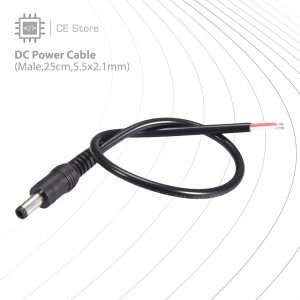 DC Power Cable (Male,25cm,5.5x2.1mm)