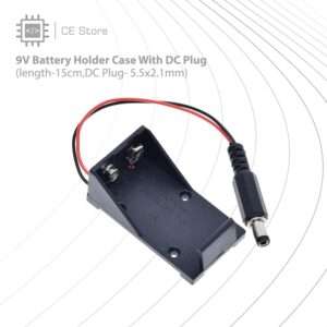9V Battery Holder Case With DC Plug