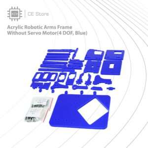 Acrylic Robotic Arms Frame (4 DOF) - Blue, Without