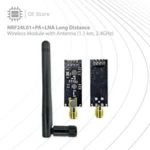 NRF24L01+PA+LNA Long Distance Wireless Module with Antenna (1.1 km, 2.4GHz)