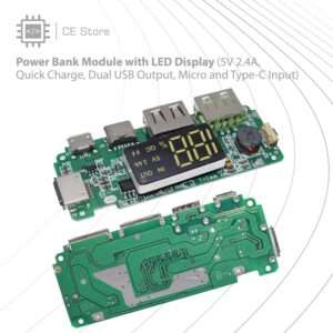 Power Bank Module with LED Display (5V 2.4A, USB Output, Micro and Type-C Input)