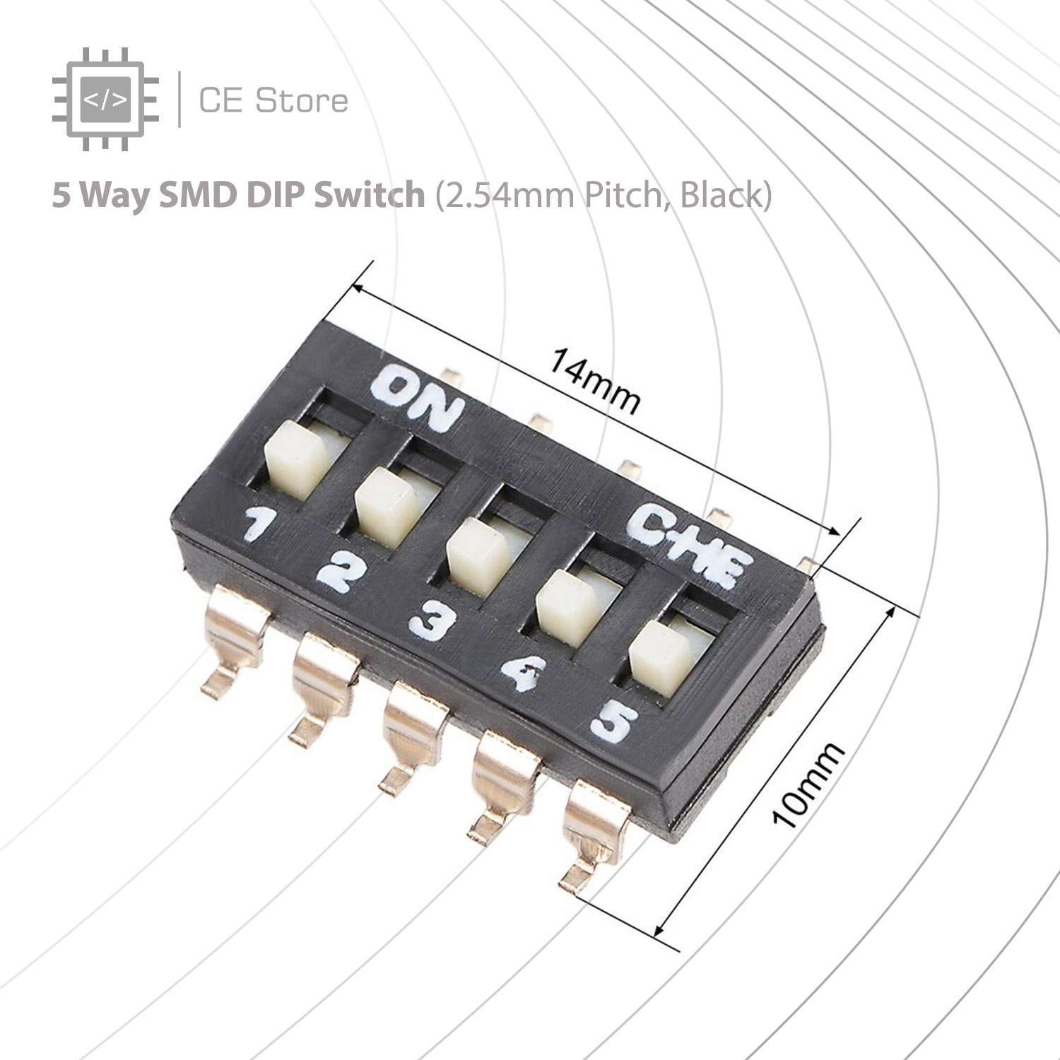 SMD DIP Switch (2.54mm Pitch, Black) - Image 9