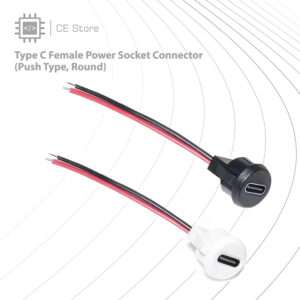 Type C Female Power Socket Connector (Push Type, Round)