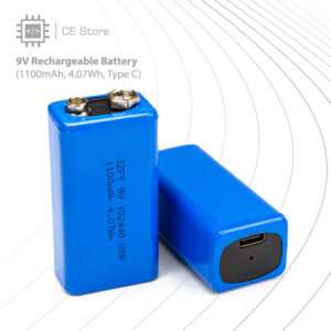 9V Rechargeable Battery (1100mAh, 4.07Wh, Type C)